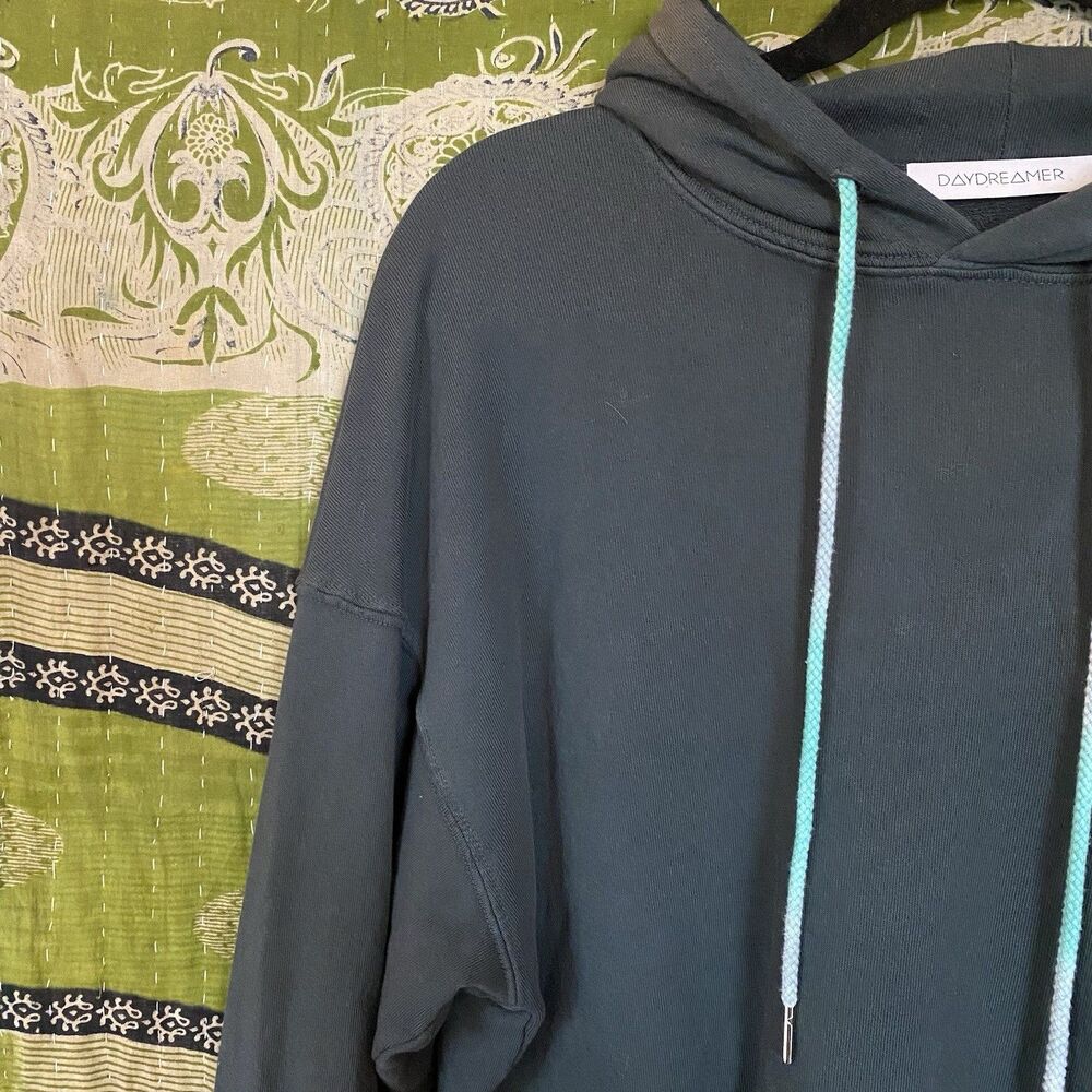 Daydreamer Vintage Black LA Shrunked Eye Cropped Hoodie Size Small - Picture 4 of 15